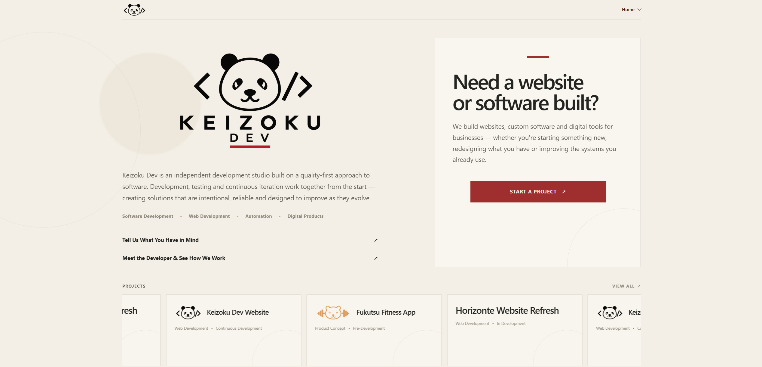 Keizoku Dev homepage